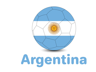 Football Illustration with Argentina Flag