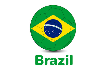 Football Illustration with Brazil Flag