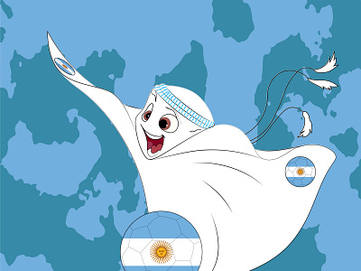 Mascot with Argentina Flag illustration