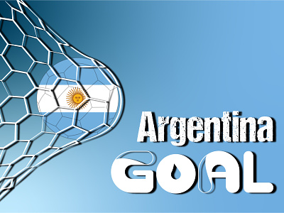 Soccer in net with Argentina Flag Illustration argentina design fifa goal goal post graphic design illustration logo qatar 2022 soccer typography vector world cup