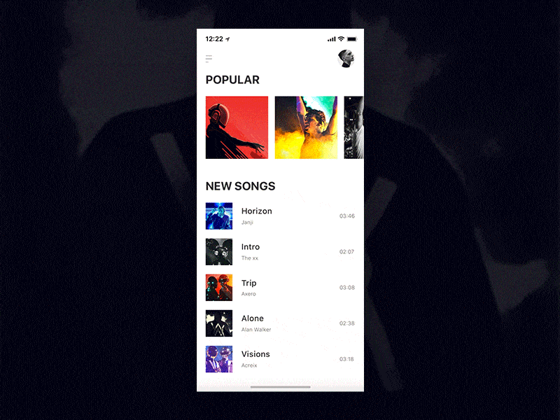 Music player interface design