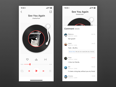 网易云音乐播放页面Redesign music player 播放页 网易云 音乐