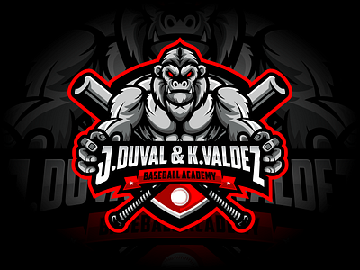 J.Duval & K.Valdez Baseball Academy Logo design esport logo graphic design icon illustration logo mascot sports vector