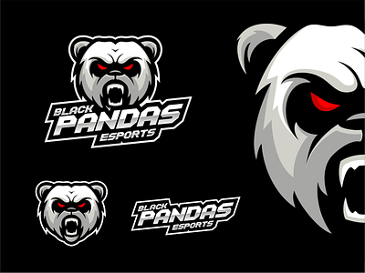 Black Panda branding design esport logo graphic design icon illustration logo logo design mascot panda sports team vector