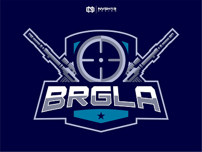 BRGLA branding design design logo esport logo gaming graphic design icon illustration logo logo design sniper sport logo sports vector war