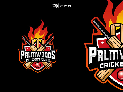 PALMWOODS branding club cricket design design logo esport logo graphic design icon illustration logo logo design sport logo sports team vector