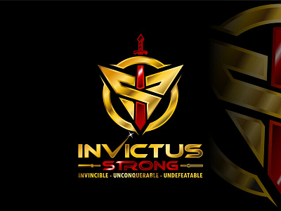 Invictus Strong bodybuilding branding design design logo fitness graphic design gym icon illustration logo logo design logotype sports strong training vector