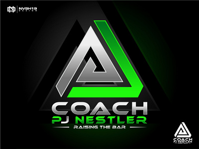 Coach PJ Nestler branding design design logo fit fitness graphic design gym health icon illustration logo logo design sports strong trainer training vector