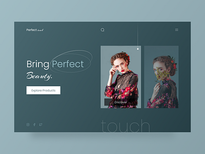 Perfect touch Landing Page beauty branding clean colors design dribbble dribbble best shot landing page minimal product ui uiux uiux design ux web webdesign website