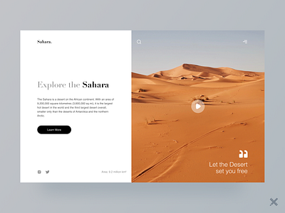 Sahara Desert Landing Page branding clean colors desert design dribbble dribbble best shot graphic design landing page minimal product sahara ui uiux uiux design ux web webdesign website