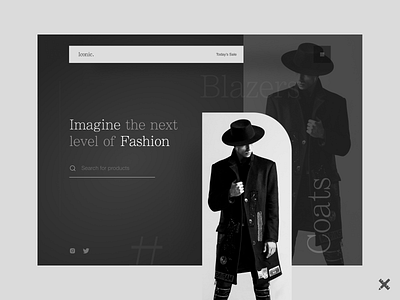 Iconic Fashion Landing Page branding clean colors design designhouse dribbble dribbble best shot fashion landing page minimal product ui ui design uiux design ux ux design webdesign website