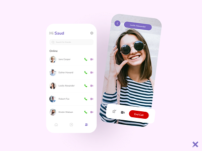 Video Call App app design branding clean colors design dribbble dribbble best shot graphic design minimal mobile product ui ui design uiux uiux design ux ux design video call video call app