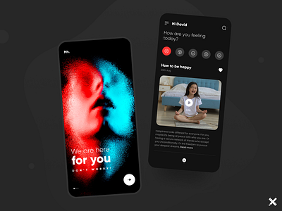 Mental Health App Design app design clean dark design dribbble dribbble best shot mental health minimal mobile mobile app product ui ui design uiux design ux ux design uxui