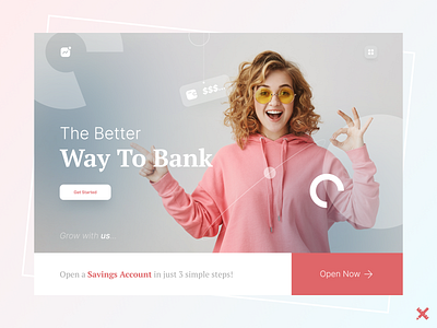 FinTech Landing Page Design 3d bank branding clean design dribbble dribbble best shot fintech landing page minimal product typography ui uidesign uiux ux uxdesign web webdesign website