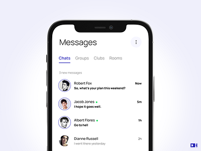 Messenger App Design branding clean colors design dribbble dribbble best shot message app messaging mobile mobile app product social app typography ui uidesign uiux uiux design ux uxdesign