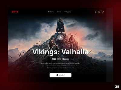 Vikings: Valhalla Netflix Web Design branding colors dark design dribbble dribbble best shot graphic design netflix product typography ui uidesign ux uxdesign vikings web web app webdesign