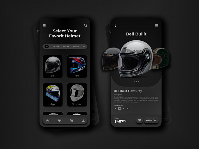 Helmets Online Store | Mobile App design helmet ui ux