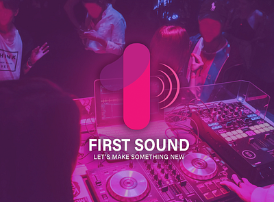 Music App Logo "FIRST SOUND" branding design graphic graphic design illustration logo modern photoshop vector