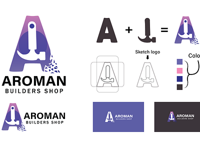 AROMAN : Construction Company Logo Design design graphic graphic design illustration logo modern photoshop vector