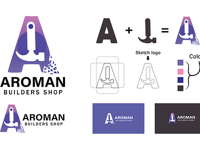 AROMAN : Construction Company Logo Design