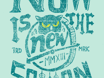 Now Is The New Soon illustration now owl skitchman soon t shirt time