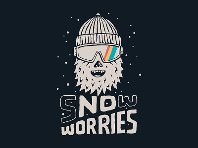 Snow Worries branding handlettering illustration inspiration lettering merch design skitchism t shirt typography vintage