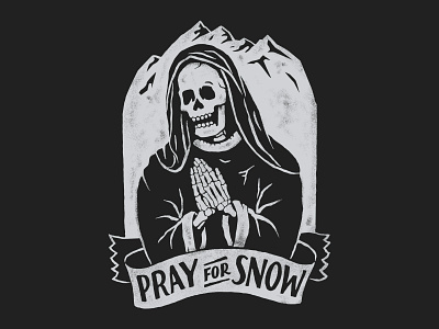 Pray For Snow branding handlettering illustration inspiration lettering merch design skitchism t shirt typography vintage