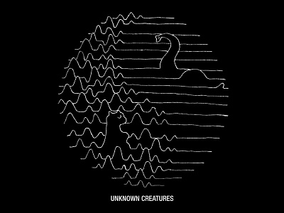 Unknown Creatures black dinosaur joy division lochness skitchman white