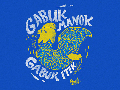 G.M.G.I duck rooster royal blue skitchman t shirt