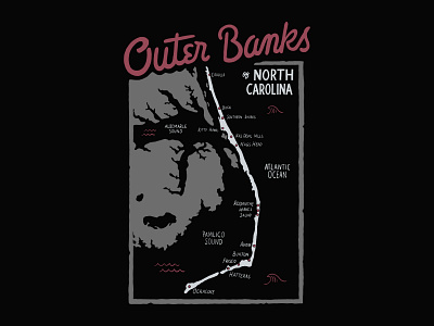 Outer Banks branding handlettering illustration inspiration lettering merch design skitchism t shirt typography vintage