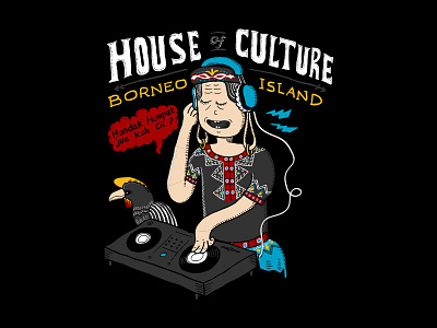 House of Culture borneo indonesia kalimantan skitchman tshirt