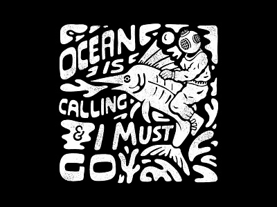 Ocean is Calling branding handlettering illustration inspiration lettering merch design skitchism t shirt typography vintage