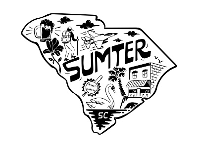 Sumter branding handlettering illustration inspiration lettering merch design skitchism t shirt typography vintage