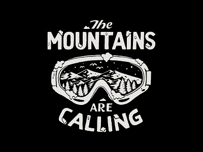 The Mountains are Calling branding handlettering illustration inspiration lettering merch design skitchism t shirt typography vintage