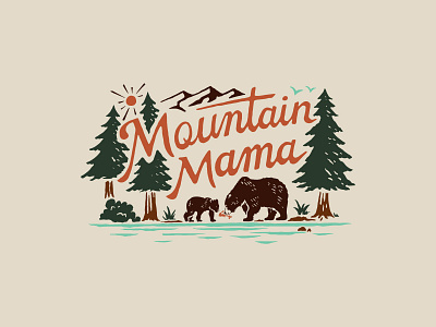 Mountain Mama branding handlettering illustration inspiration lettering merch design skitchism t shirt typography vintage