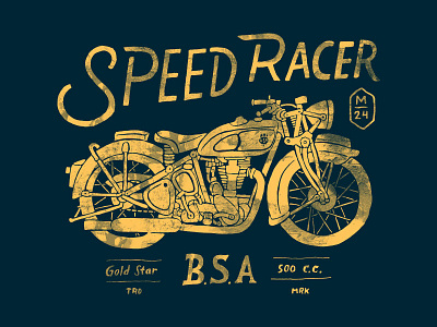 Speed Racer illustration lettering motorcycle skitchism vintage