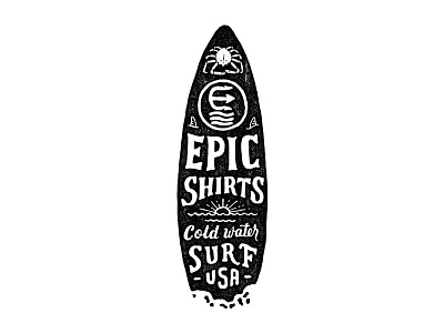 Shortboard beach illustration inspiration lettering skitchism surf vintage