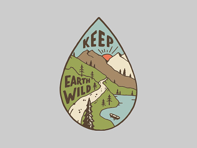 Keep Earth Wild design illustration mountain skitchism sticker