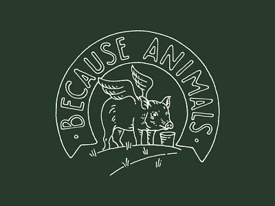 Because Animal illustration logo merch