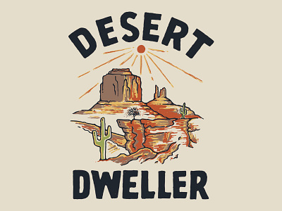 Desert Dweller brand clothing illustration lettering merch skitchism t shirt typography vintage