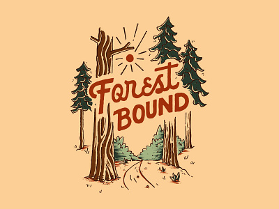 Forest Bound illustration lettering merch design skitchism t shirt typography