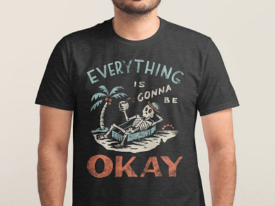 Okay illustration lettering t shirt typography