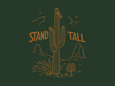 Stand Tall brand branding clothing handlettering illustration lettering merch design skitchism t shirt typography vintage