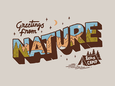 Nature Greetings branding handlettering illustration inspiration lettering logo merch design skitchism t shirt typography vintage