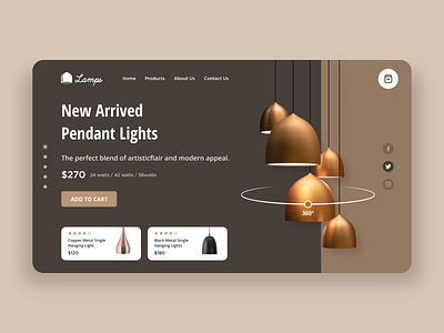 Modern Lamp Store 360 view design dribbble ecommerce figma interaction design interfacedesign lamps store ui ux webdesign website