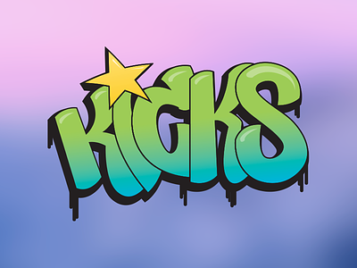 Kicks Graffiti Logo branding color design drawing graffiti illustration illustrator letter lettering logo type typography