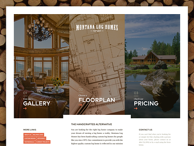 Montana Log Homes design flat grid navigation redesign site typography ui ux web website