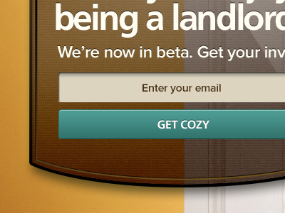 Cozy Beta Sign-Up app button design form interface texture ui ux web