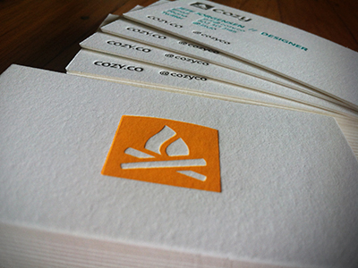 Cozy Cards brand branding business cards cards cozy design identity letterpress logo printing