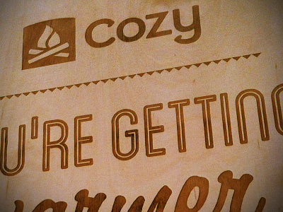 Cozy Warmer Sign font logo signage type woodcut